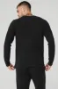 Micro Waffle Fast Break Long Sleeve Tee - Black sold by Alo Yoga