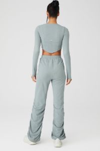 Soft Sculpt Long Sleeve & Ruched Soft Sculpt Pant Set - Cosmic Grey sold by Alo Yoga