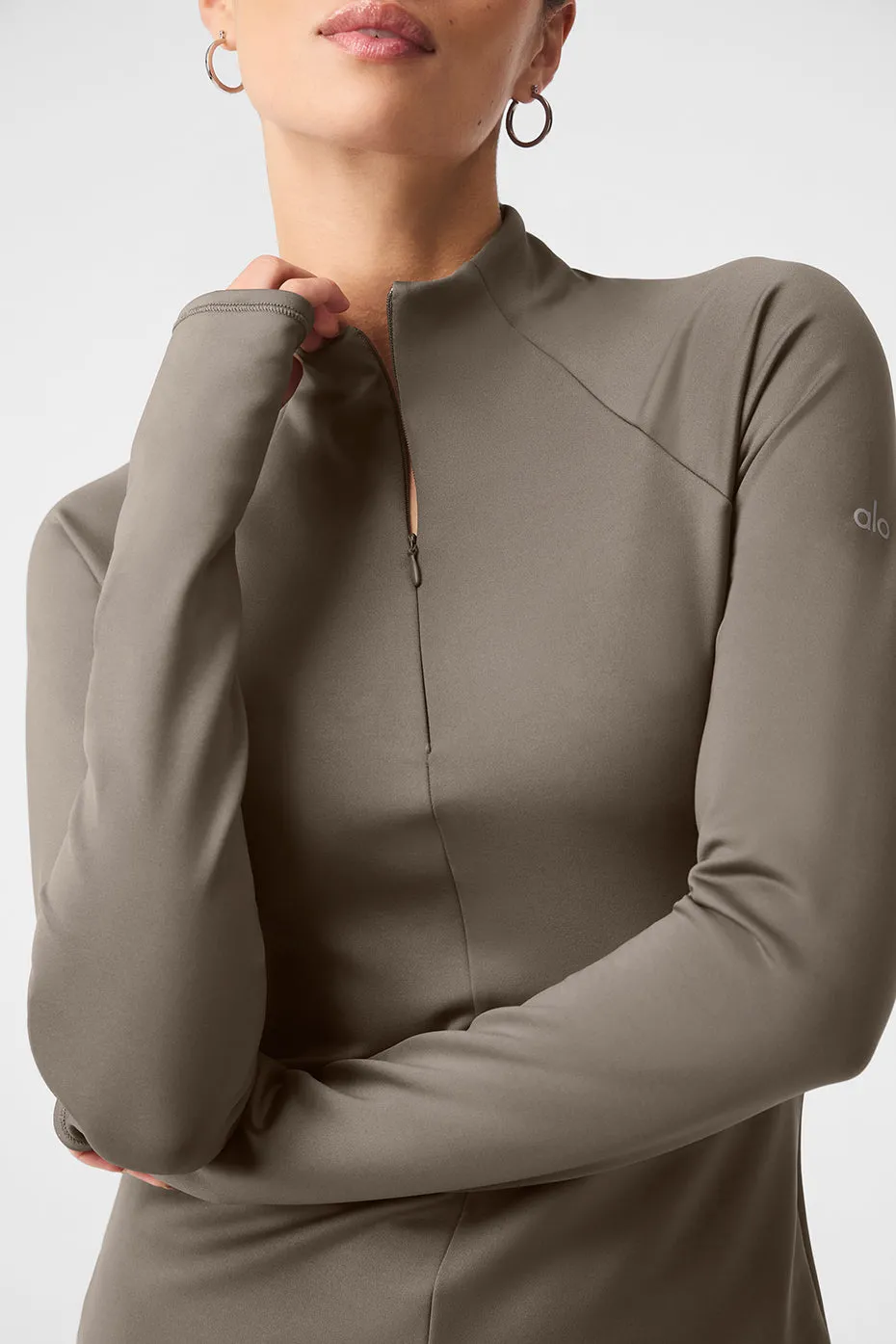 Airlift Winter Warm 1/4 Zip Long Sleeve - Olive Tree sold by Alo Yoga product image thumbnail 4