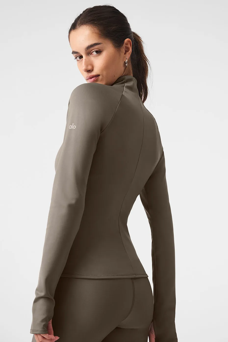 Airlift Winter Warm 1/4 Zip Long Sleeve - Olive Tree sold by Alo Yoga product image thumbnail 3