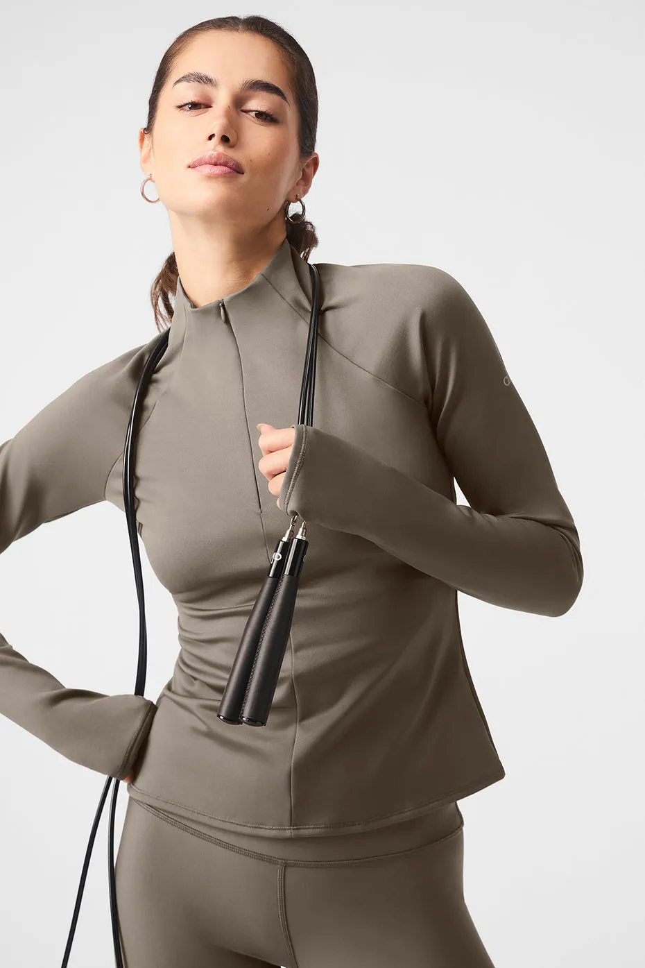 Airlift Winter Warm 1/4 Zip Long Sleeve - Olive Tree sold by Alo Yoga product image thumbnail 5