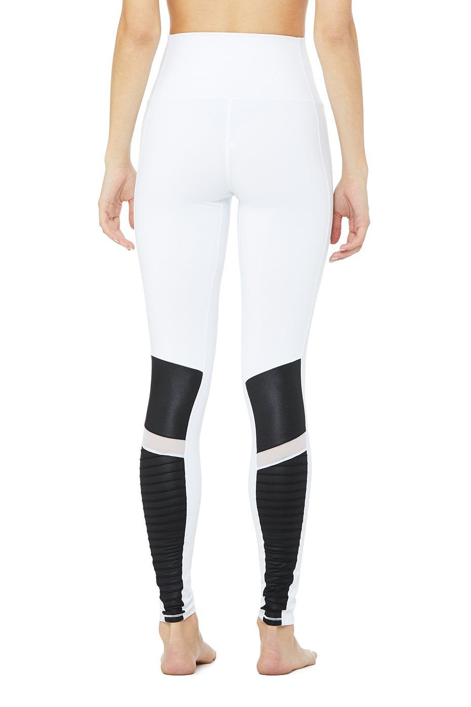 Limited Edition High-Waist Moto Legging - White/Black Glossy sold by Alo Yoga product image thumbnail 3