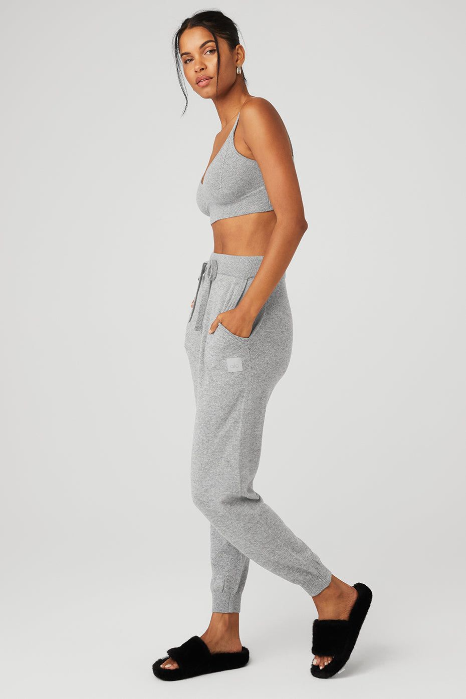 Cashmere Jet Set Bra & Cashmere Jet Set Pant Set - Dove Grey Heather sold by Alo Yoga product image thumbnail 2