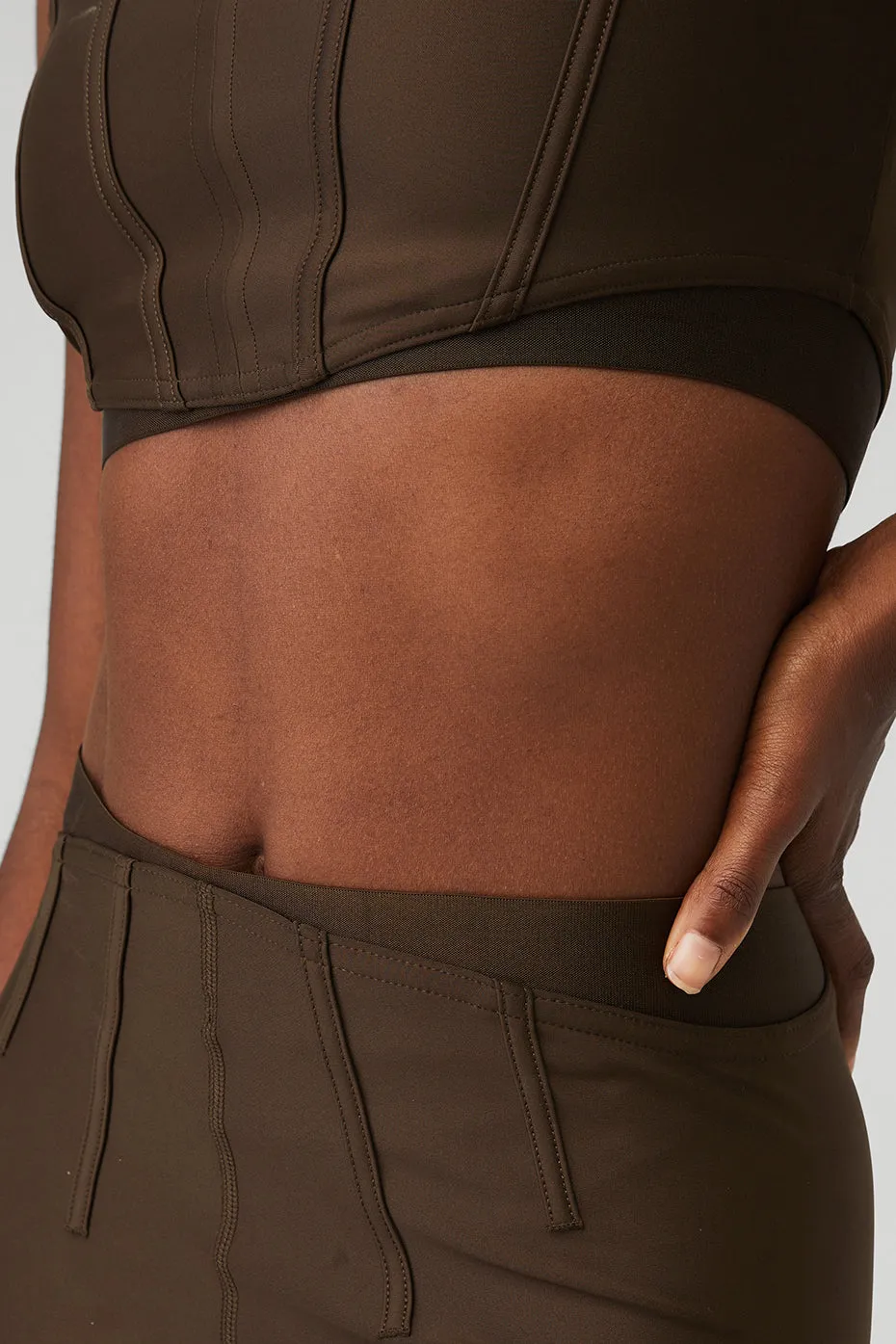 Airlift High-Waist 7/8 Corset Legging - Espresso sold by Alo Yoga product image thumbnail 4