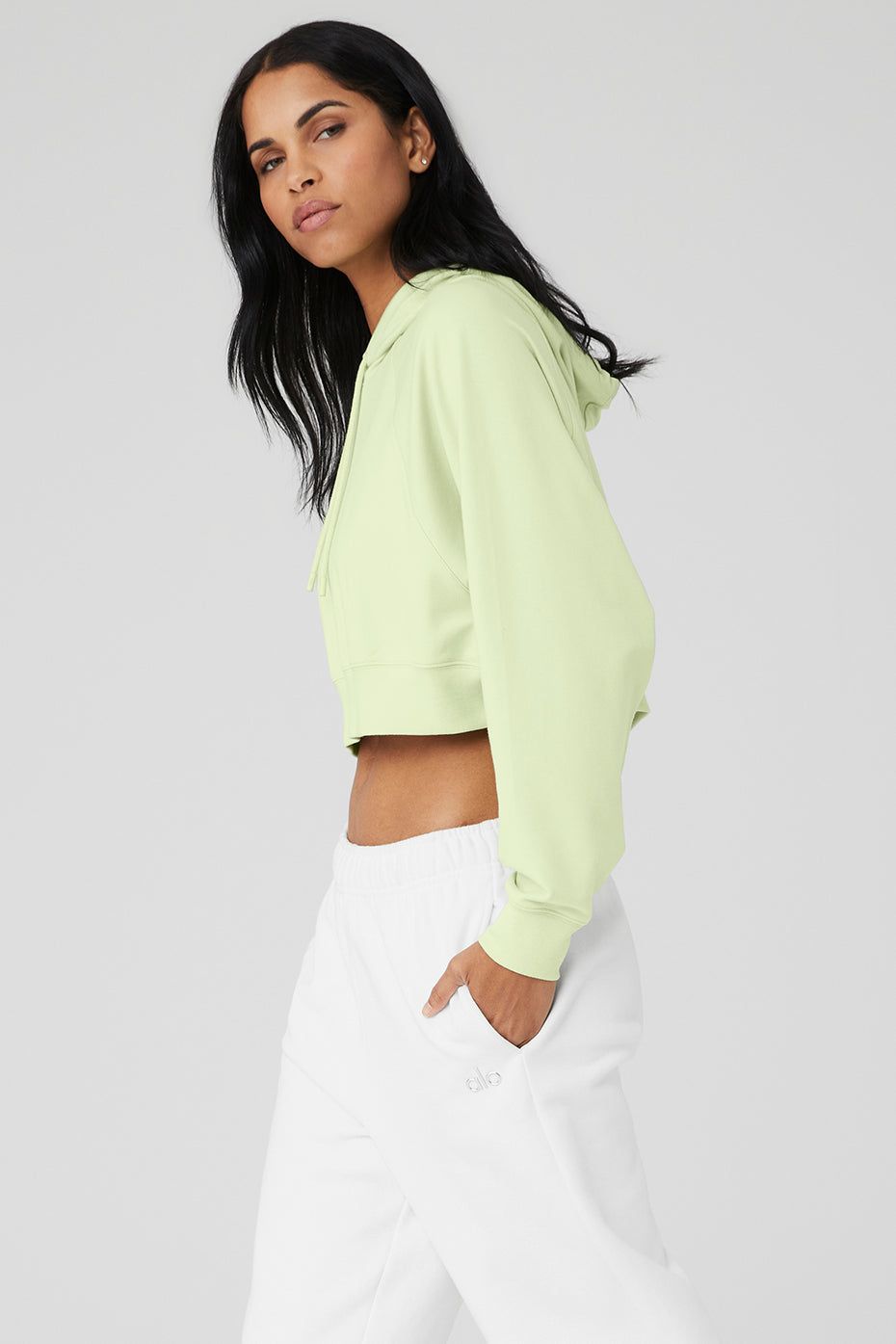 Cropped Double Take Hoodie - Iced Green Tea sold by Alo Yoga product image thumbnail 3