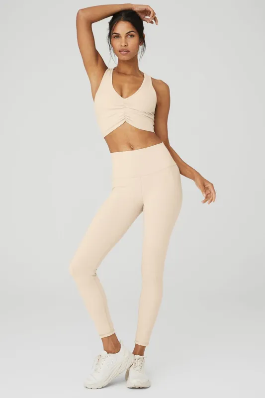 Wild Thing Bra & 7/8 High-Waist Airbrush Legging Set - Macadamia sold by Alo Yoga