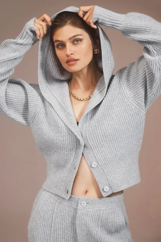 Cashmere Ma Cherie Cardigan - Light Heather Grey sold by Alo Yoga