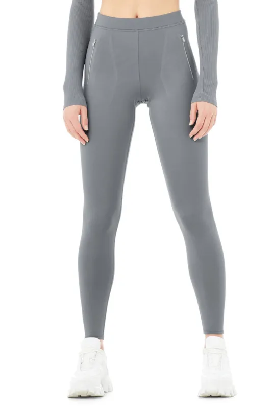 High-Waist Thrill Seeker Legging - Steel Blue sold by Alo Yoga