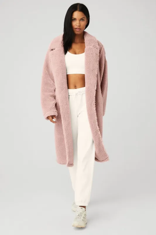 Oversized Sherpa Trench - Dusty Pink sold by Alo Yoga