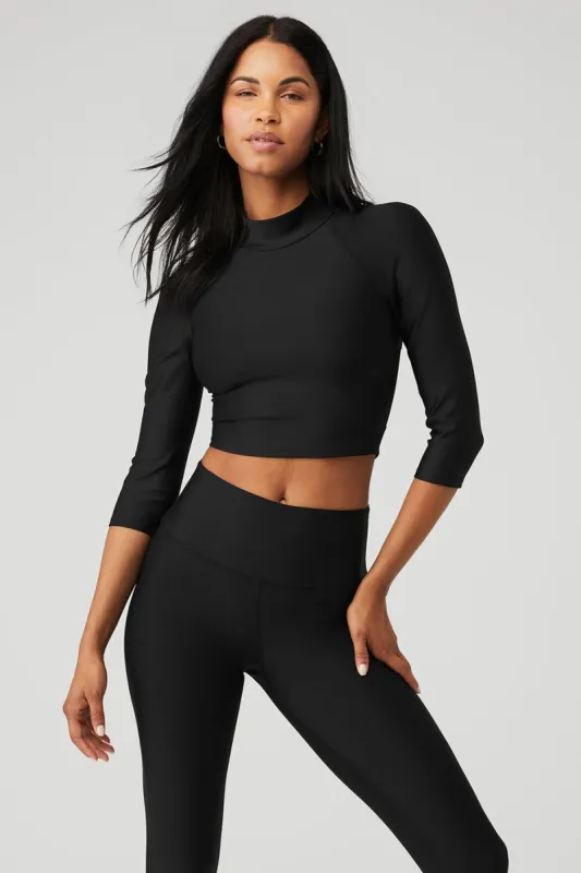 Airlift Archer Fitted Long Sleeve - Black sold by Alo Yoga