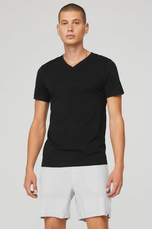 The Triumph V-Neck Tee - Black sold by Alo Yoga