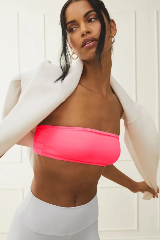 Alosoft Breeze Bandeau - Fluorescent Pink Coral sold by Alo Yoga