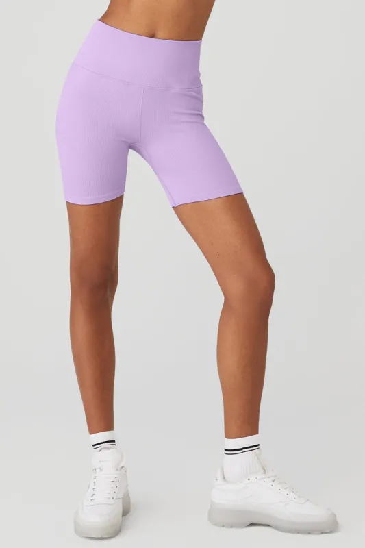 5" Seamless Ribbed Favorite Short - Violet Skies made by Alo Yoga