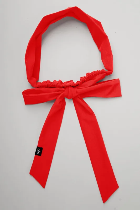 Fresh Mesh Tie Headband - Red Hot Summer sold by Alo Yoga
