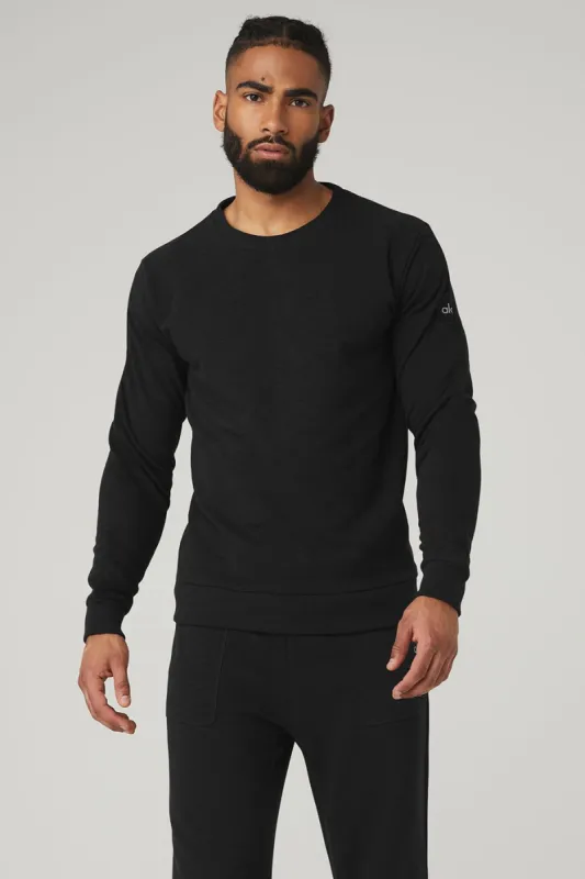 Qualifier Crewneck - Black Slub sold by Alo Yoga