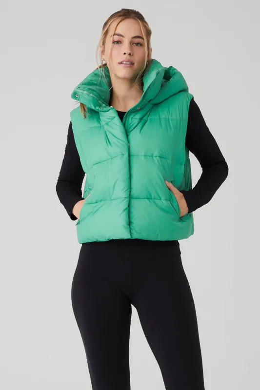 Gold Rush Puffer Vest - Lettuce sold by Alo Yoga