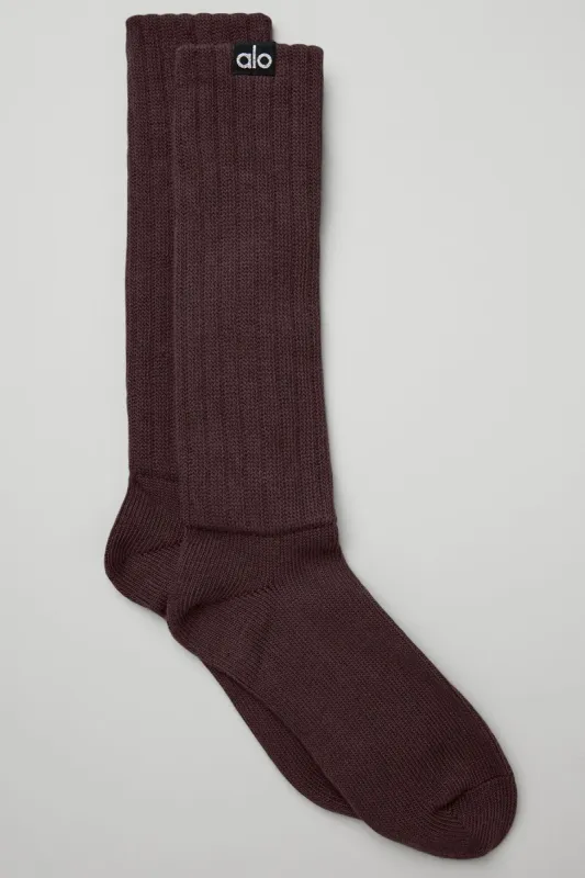Women's Scrunch Sock - Raisin sold by Alo Yoga