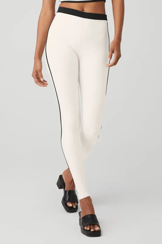 Airbrush High-Waist Streamlined Legging - Ivory/Black sold by Alo Yoga