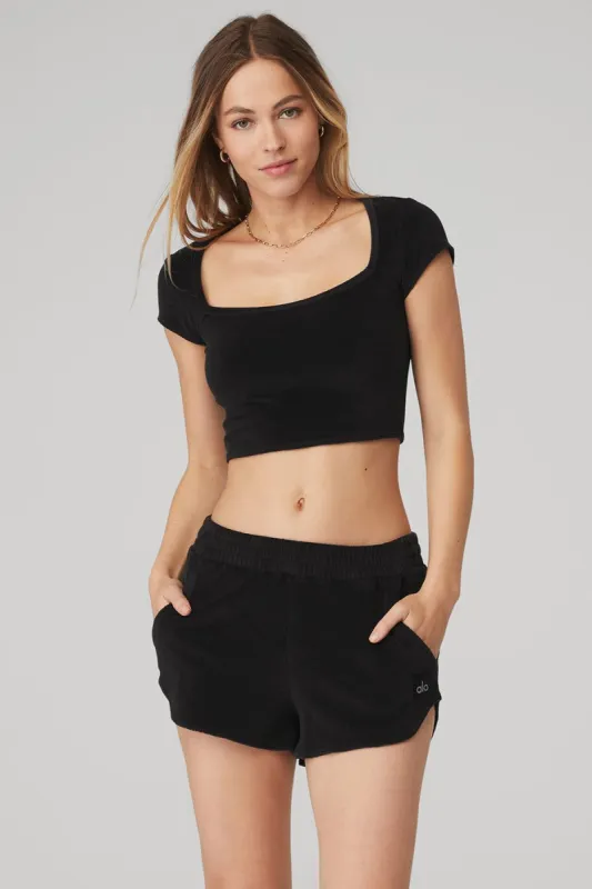 Terry Beachside Short Sleeve - Black sold by Alo Yoga