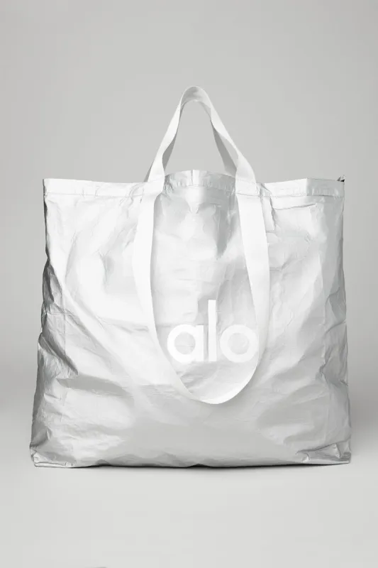 Keep It Dry Packable Tote - Silver Foil sold by Alo Yoga