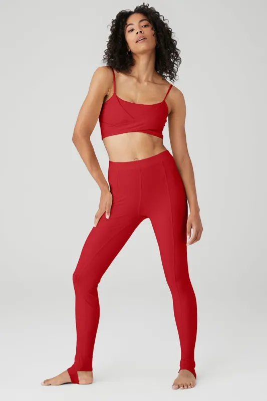 Airbrush Enso Bra & Airbrush High-Waist Enso Legging Set - Classic Red sold by Alo Yoga