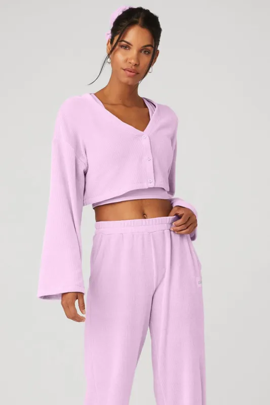 Chenille Chalet Cardigan - Sugarplum Pink sold by Alo Yoga