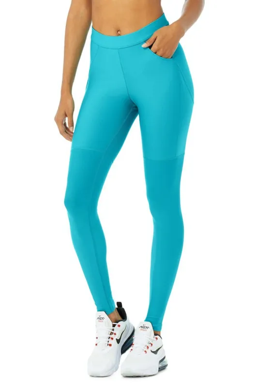 High-Waist Airlift 4 Pocket Utility Legging - Bright Aqua sold by Alo Yoga