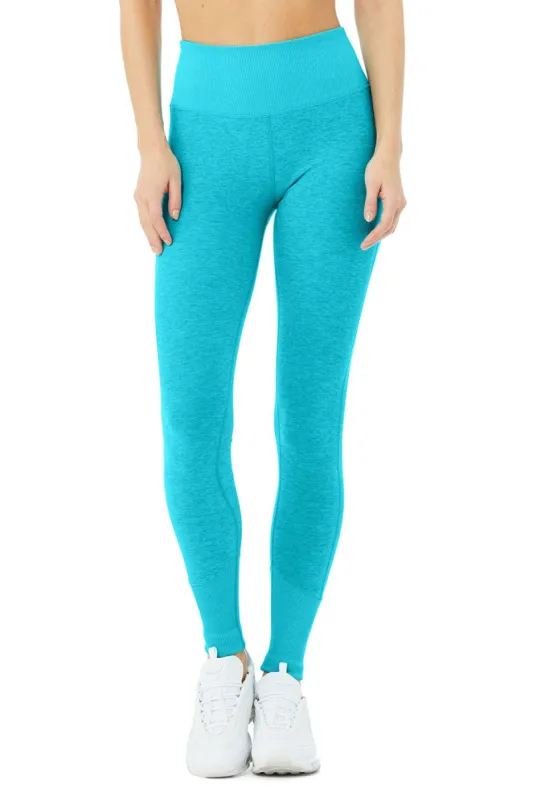 High-Waist Alosoft Lounge Legging - Bright Aqua Heather sold by Alo Yoga
