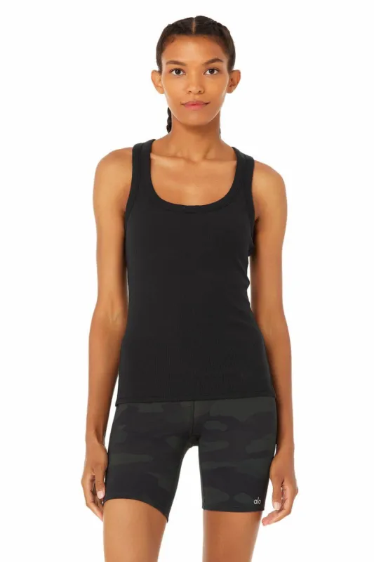 Rib Support Tank - Black sold by Alo Yoga