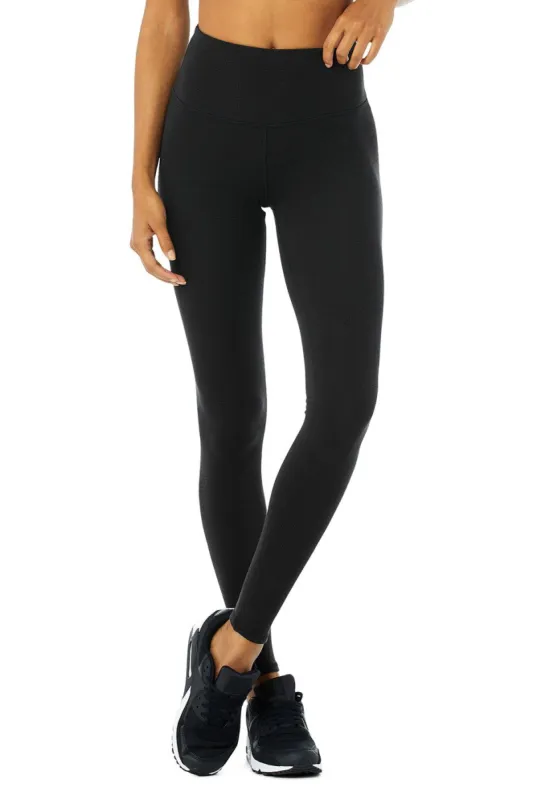 High-Waist Micro Waffle LowKey Legging - Black sold by Alo Yoga