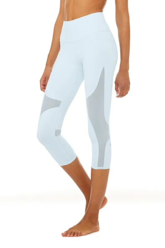 High-Waist Coast Capri - Powder Blue sold by Alo Yoga