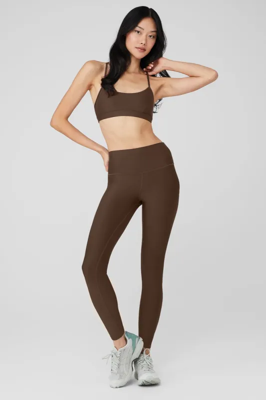 Airlift Intrigue Bra & High-Waist Airlift Legging Set - Espresso sold by Alo Yoga