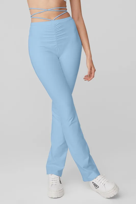 Airbrush High-Waist Cinch Flare Legging - Tile Blue sold by Alo Yoga