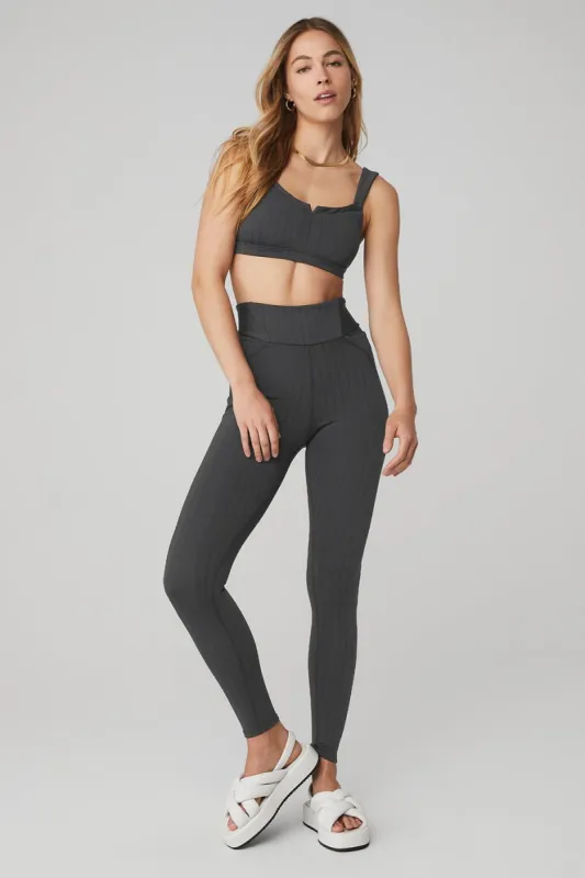 Pinstripe Jacquard Captivate Bra & Pinstripe Jacquard Extreme High-Waist Legging sold by Alo Yoga