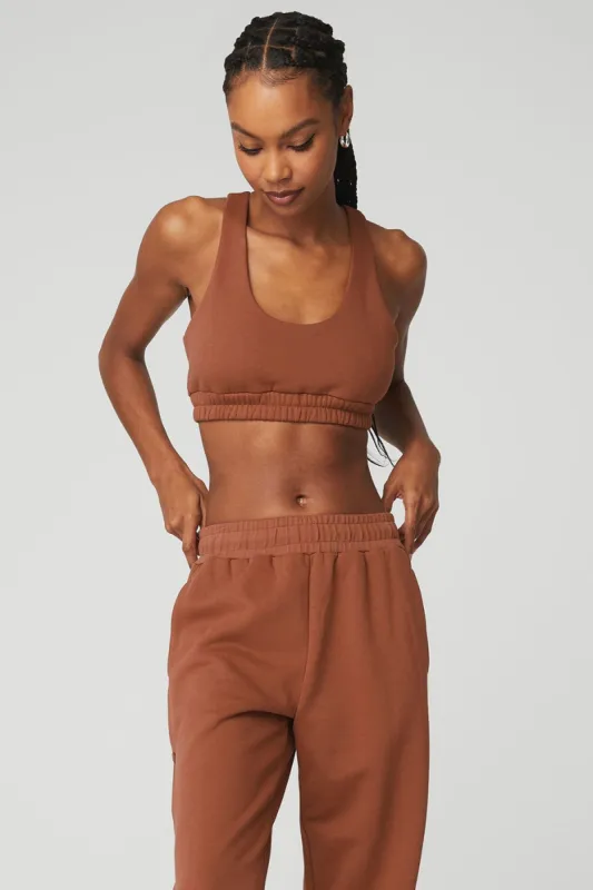 Scoop Neck Sweatshirt Bra - Rust made by Alo Yoga