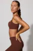 Twist Back Scoop Neck Sports Bra in Brown sold by Bo + Tee