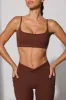 Twist Back Scoop Neck Sports Bra in Brown sold by Bo + Tee