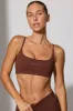 Twist Back Scoop Neck Sports Bra in Brown sold by Bo + Tee