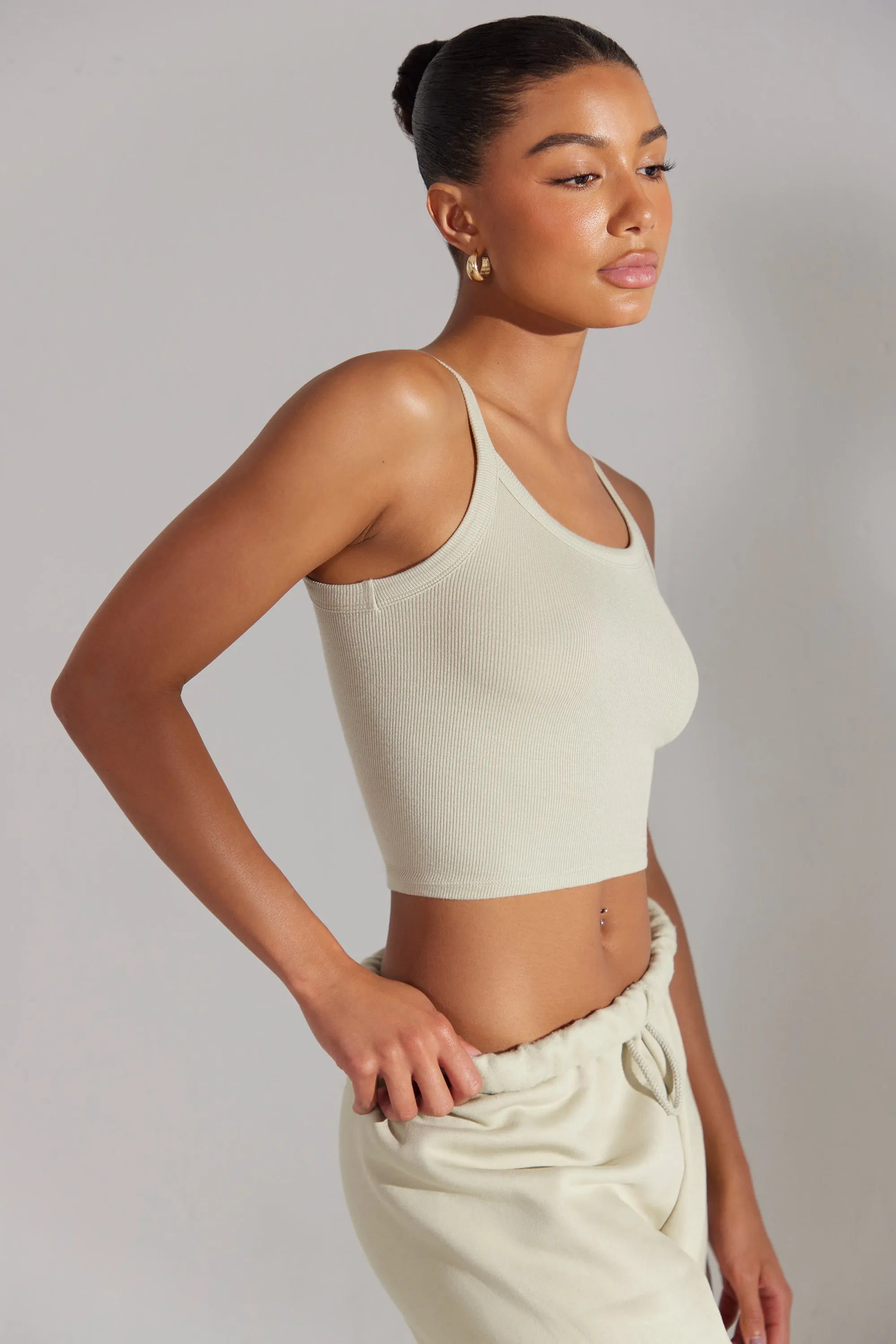 Soft Rib Tank Top in Limestone sold by Bo + Tee product image thumbnail 2