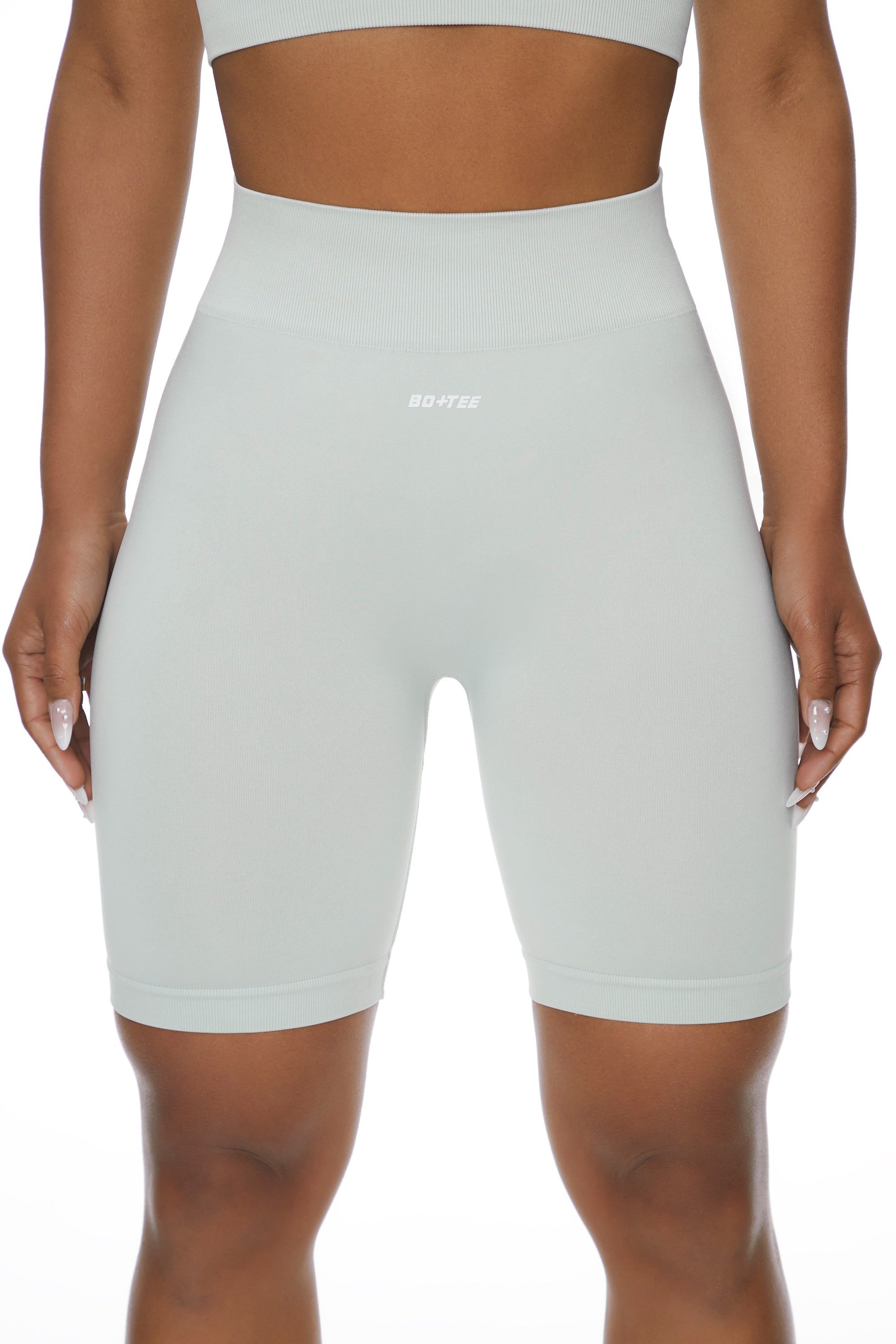 Change The Game - Seamless High Waist Biker Shorts in Consistency Grey sold by Bo + Tee product image thumbnail 3