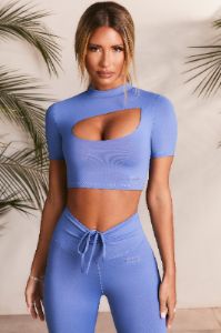 Power Up - Crop Top in  Blue Violet sold by Bo + Tee