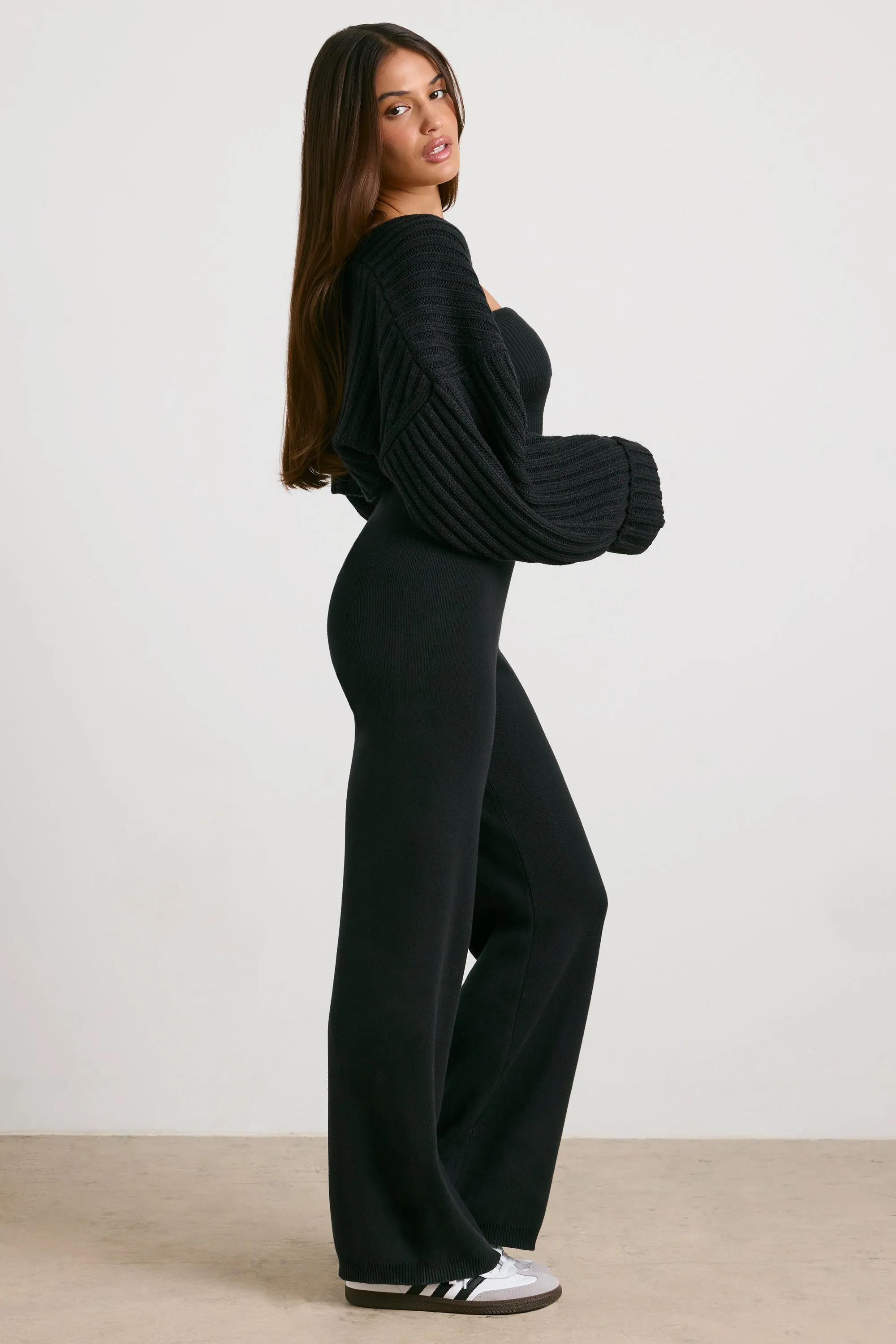 Lounge - Chunky Knit Shrug in Black sold by Bo + Tee product image thumbnail 2