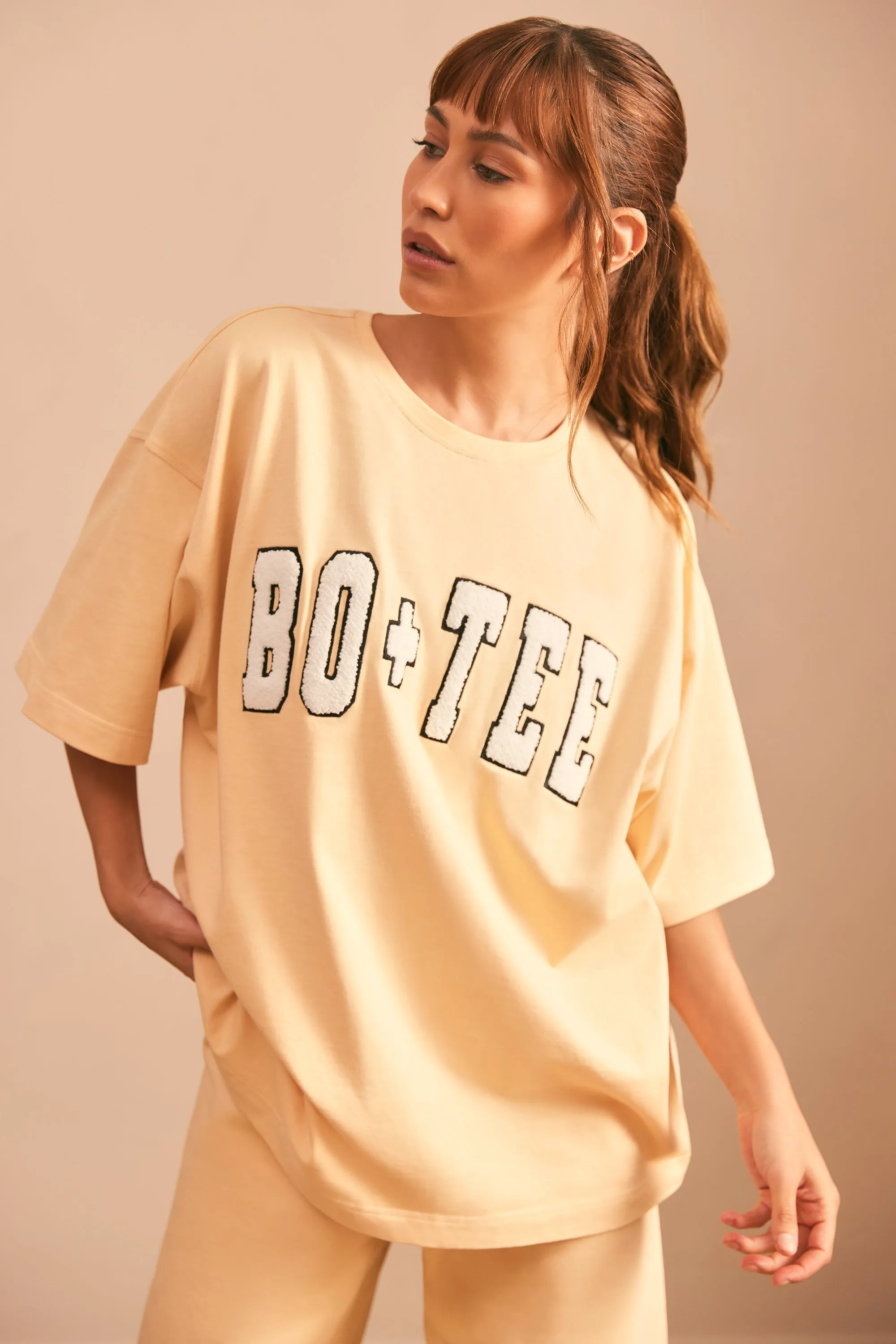 Ease - Oversized Short Sleeve T-Shirt in Sand sold by Bo + Tee product image thumbnail 5