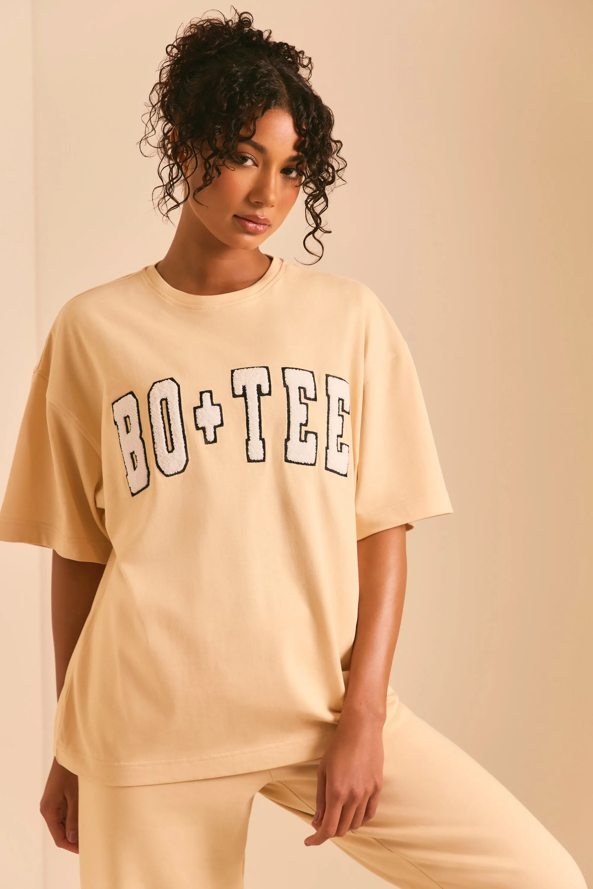 Ease - Oversized Short Sleeve T-Shirt in Sand sold by Bo + Tee product image thumbnail 2