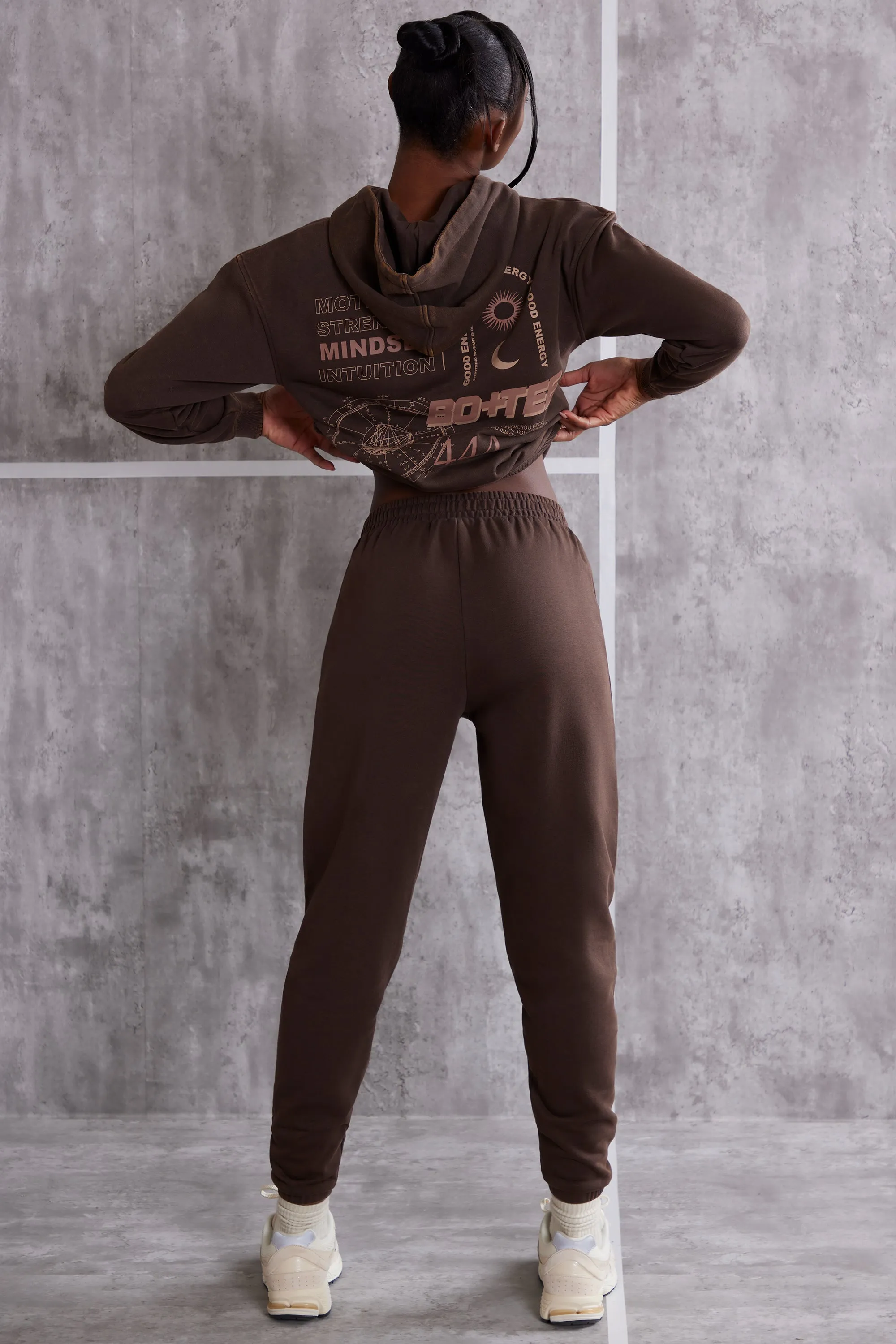 Effortless - Petite High Waist Cuffed Joggers in Brown sold by Bo + Tee product image thumbnail 3