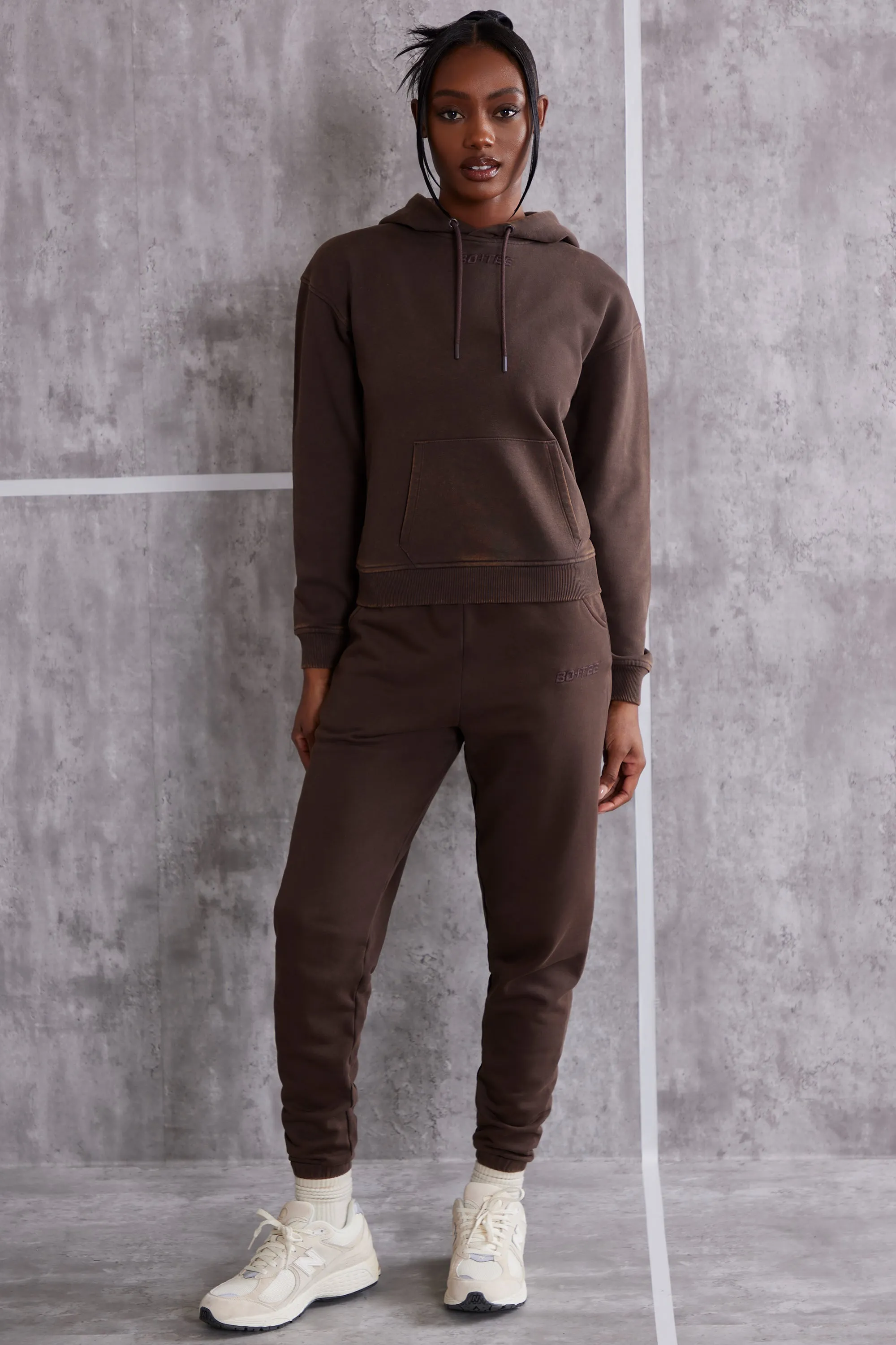 Effortless - Petite High Waist Cuffed Joggers in Brown sold by Bo + Tee product image thumbnail 5