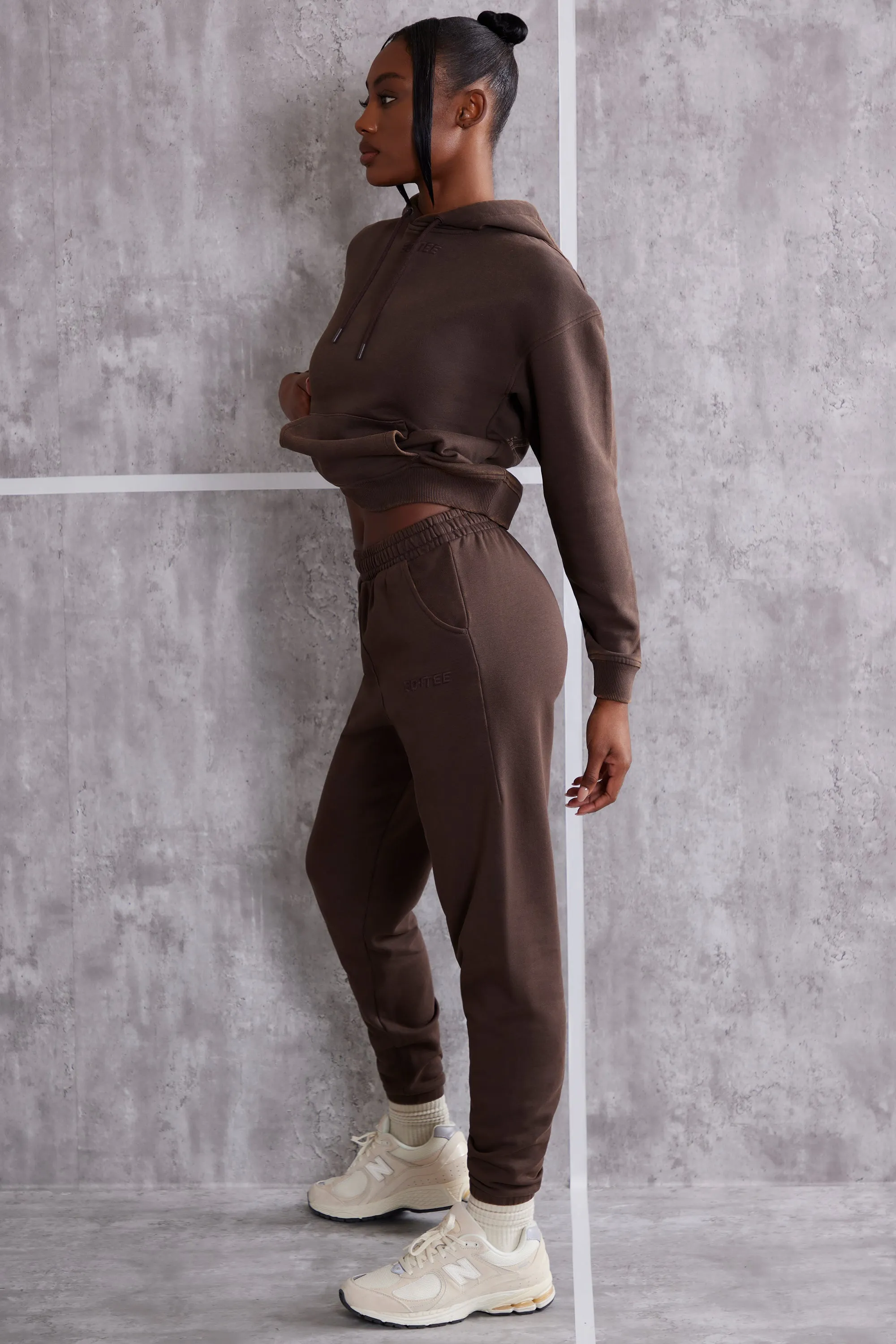 Effortless - Petite High Waist Cuffed Joggers in Brown sold by Bo + Tee product image thumbnail 2