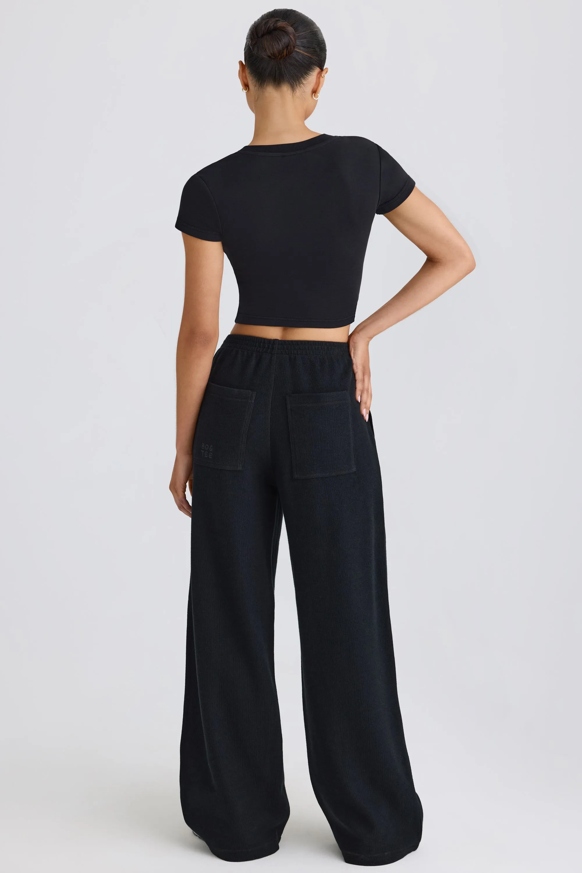 Petite Straight-Leg Joggers in Black sold by Bo + Tee product image thumbnail 3