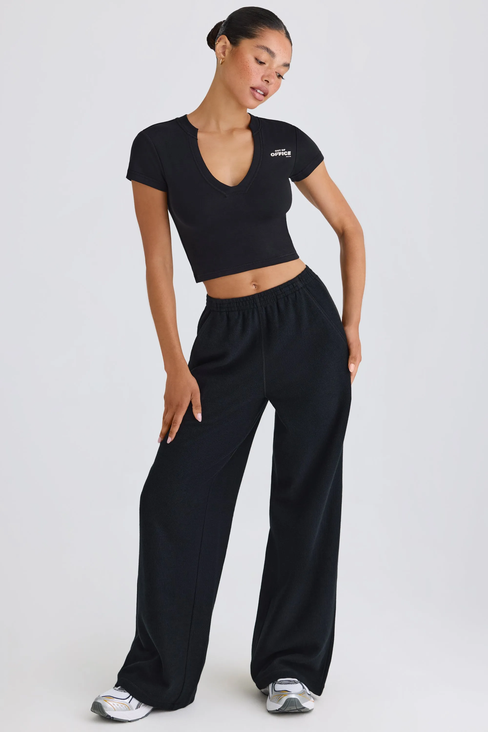 Petite Straight-Leg Joggers in Black sold by Bo + Tee product image thumbnail 5