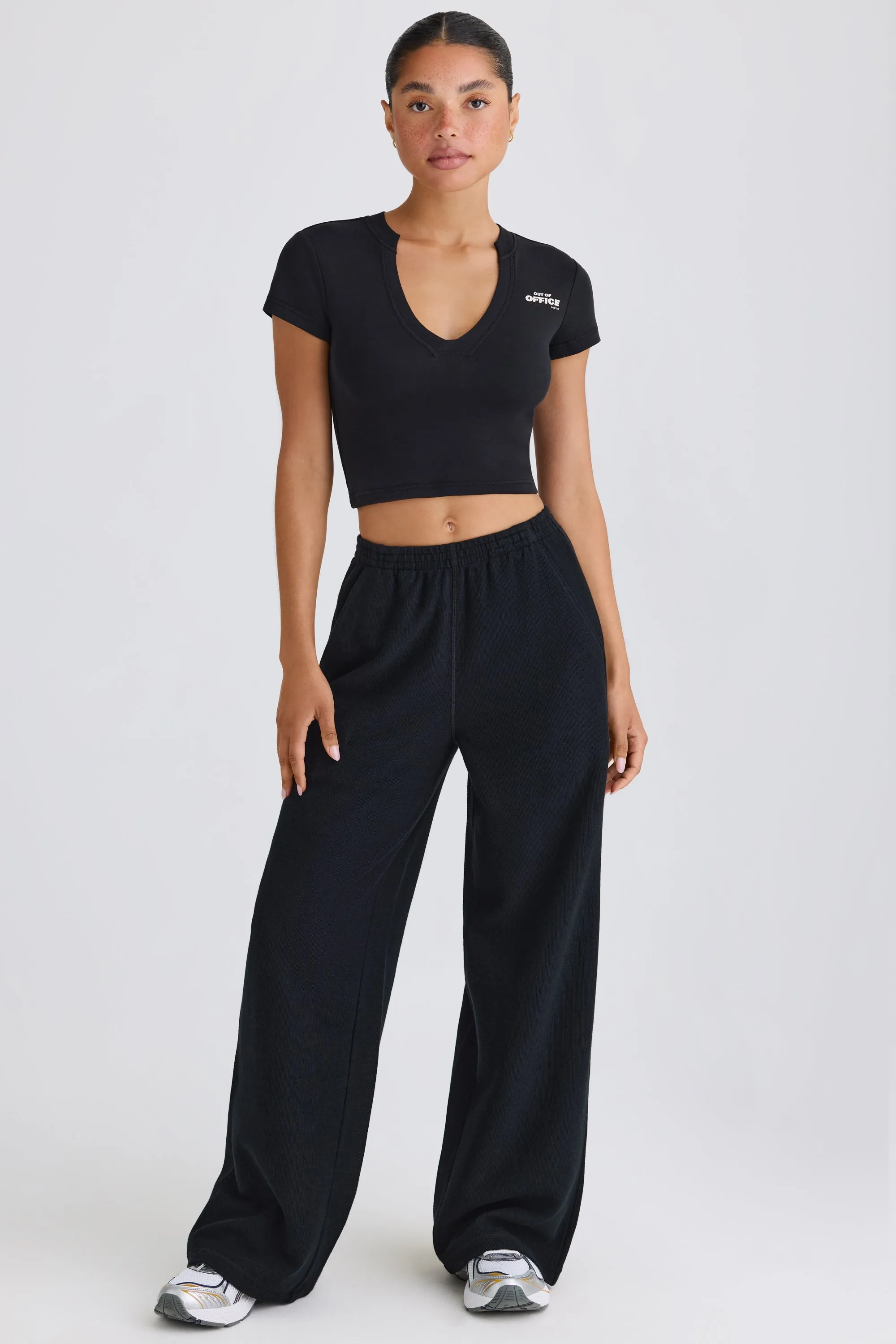 Petite Straight-Leg Joggers in Black sold by Bo + Tee